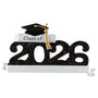 Graduation-themed ornament with 'Class of 2026' text and a black cap and tassel on a white background.