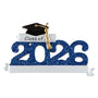 Graduation-themed ornament with 'Class of 2026' text and a cap on a white background
