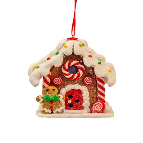 Claydough Gingerbread House Ornament With Gingerbread Man
