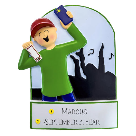 Personalized Concertgoer  Ornament - Male