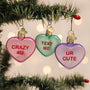 Conversation Hearts Ornament Set - Old World Christmas on tree