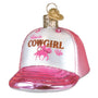 Pink Cowgirl Trucker Hat Ornament - Old World Christmas 