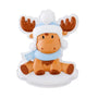 Baby Moose Blue Ornament
