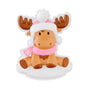 Personalized Baby Moose Pink Ornament