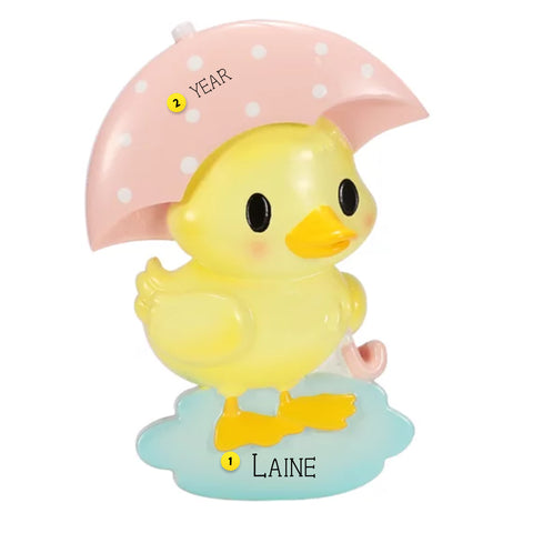 Personalized Cutesy Duck-Pink Ornament OR2686