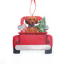 Personalized Dachshund Dog in Back of Truck Ornament - Brown