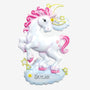 Unicorn Ornament with pink mane and tail, standing on a cloud can be personalized