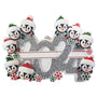 2024 Family Ornament for a group of nine with penguin faces over  silver 2024 numbers
