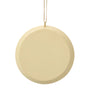 Back view of Jim Shore Dated 2026 Holy Family Ornament showing the plain cream-colored reverse side of the round ornament.