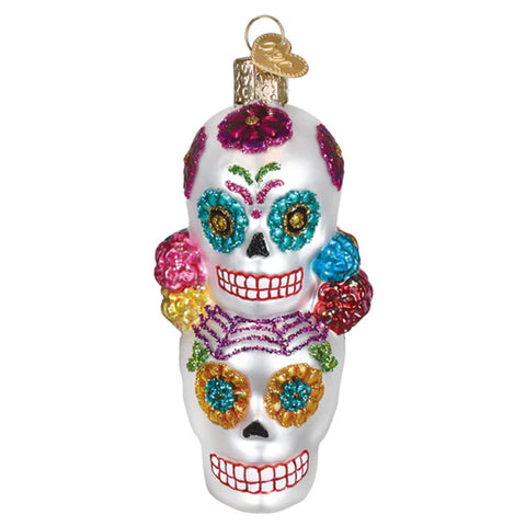 Dia De Los Muertos Stacking Skulls Ornament in vibrant colors- Old World Christmas