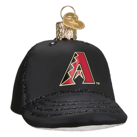 Arizona Diamondbacks Black baseball cap ornament with red 'A' logo on a white background