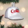 Diet Coke Baseball Cap Ornament - Old World Christmas Hanging from the tree