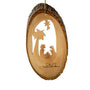 Bark Slice Nativity with Palm Tree Ornament