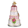 Elegant Wedding Cake Ornament in pinks and white - Old World Christmas