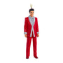Elvis Presley in a red suit and silver glitter shirt Christmas Ornament 