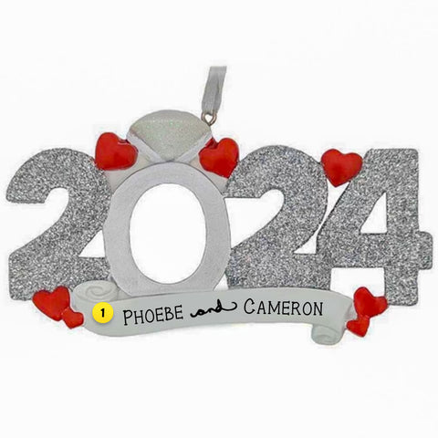 Personalized Engagement Ornament Dated for 2024