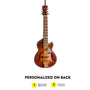 Personalized f-hole guitar with cutaway ornament with name and year added on the back