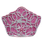 Pink and silver glittery crown on a white background