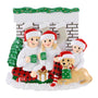 Family Of 3 With Dog Ornament Personalized