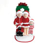 Family of 3 Christmas Ornament with a black dog