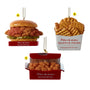 Fast Food Ornament Asssortmet A2278A Chicken Sandwich A2278B Waffle Fries A2278C Chicken Nuggets 