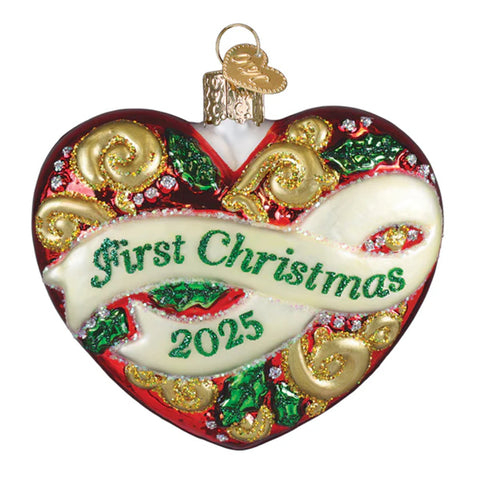 2025 First Christmas Heart Ornament - Old World Christmas