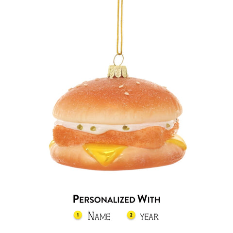 Personalized Fishwich with cheese Sandwich Ornament