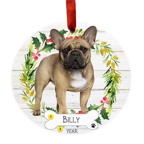 Personalized French Bulldog Ornament - Full Body-Tan