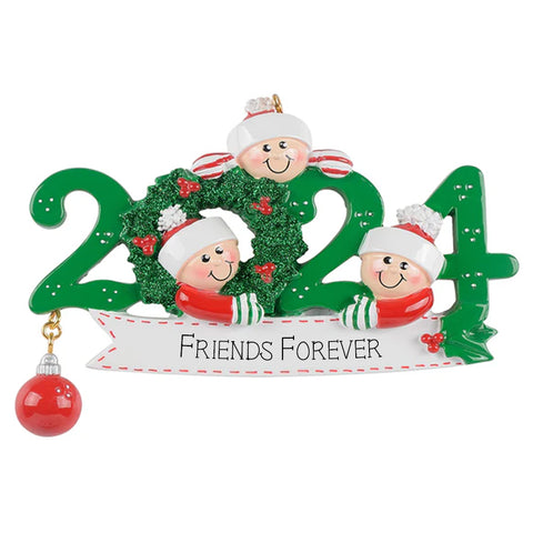 2024 Dated Friends Forever of 3 Ornament