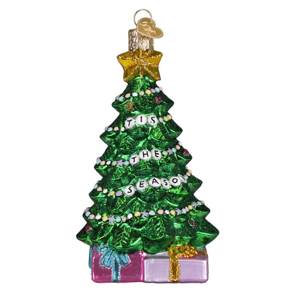 Decorative Friendship Christmas tree ornament with 'Tis the Season' text on a white background