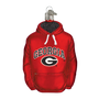 Red hoodie ornament with 'Georgia' text and logo on a white background