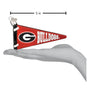 Red and black Bulldogs pennant flag on a white background with a measurement label.