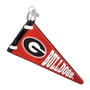 Red pennant ornament with Georgia 'Bulldogs' text and logo on a white background