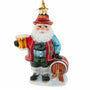 Personalized German Santa Glass Ornament