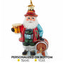 Personalized German Santa Glass Ornament