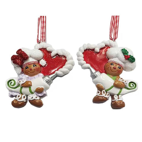 Gingerbread Frosting Heart Ornaments