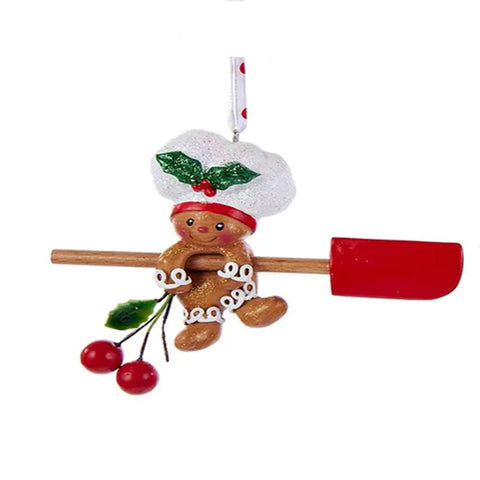 Gingerbread hanging from a Spatula Ornament