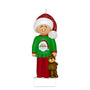 Girl with Santa Claus pajamas on Christmas ornament 