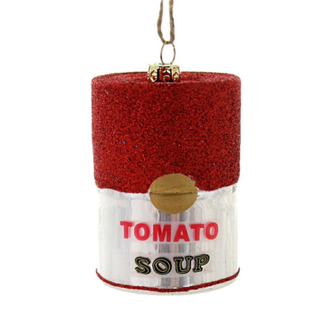 Glass Can of Tomato Soup Ornament