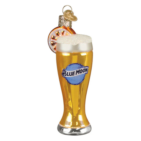 Glass Of Blue Moon Beer Ornament - Old World Christmas