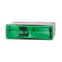 Bottom view of glass Christmas record ornament showing the green base used for name and year personalization.