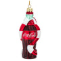 Decorative Coca-Cola bottle Christmas ornament on a white background
