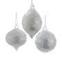 Glass White Pearl Bulb Ornaments