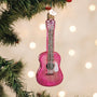 Pink Glittered Glam Guitar Ornament - Old World Christmas