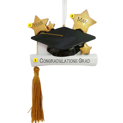 Personalized 2024 Graduation Cap Ornament With Date And Tassel