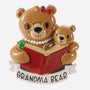 Decorative ornament of a bear holding a baby bear, labeled 'Grandma Bear', on a white background.