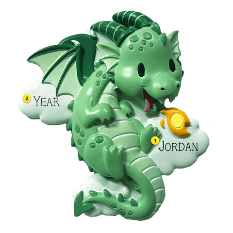 Personalized Green Dragon Ornament