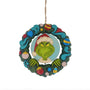 Grinch Bust in Wreath Ornament - Jim Shore Naughty Side Face