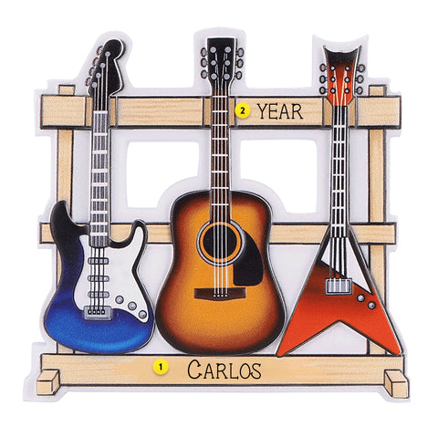 Personalized Guitars & Stand Ornament