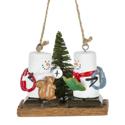 Hiking S'mores Couple Christmas Ornament